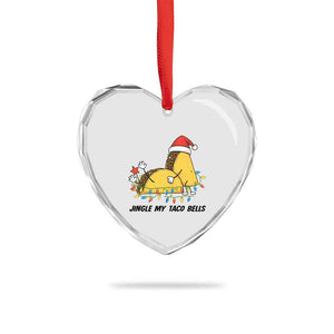 Funny Taco Christmas Heart Crystal Glass Ornament Jingle My Taco Bells TS14 Print Your Wear