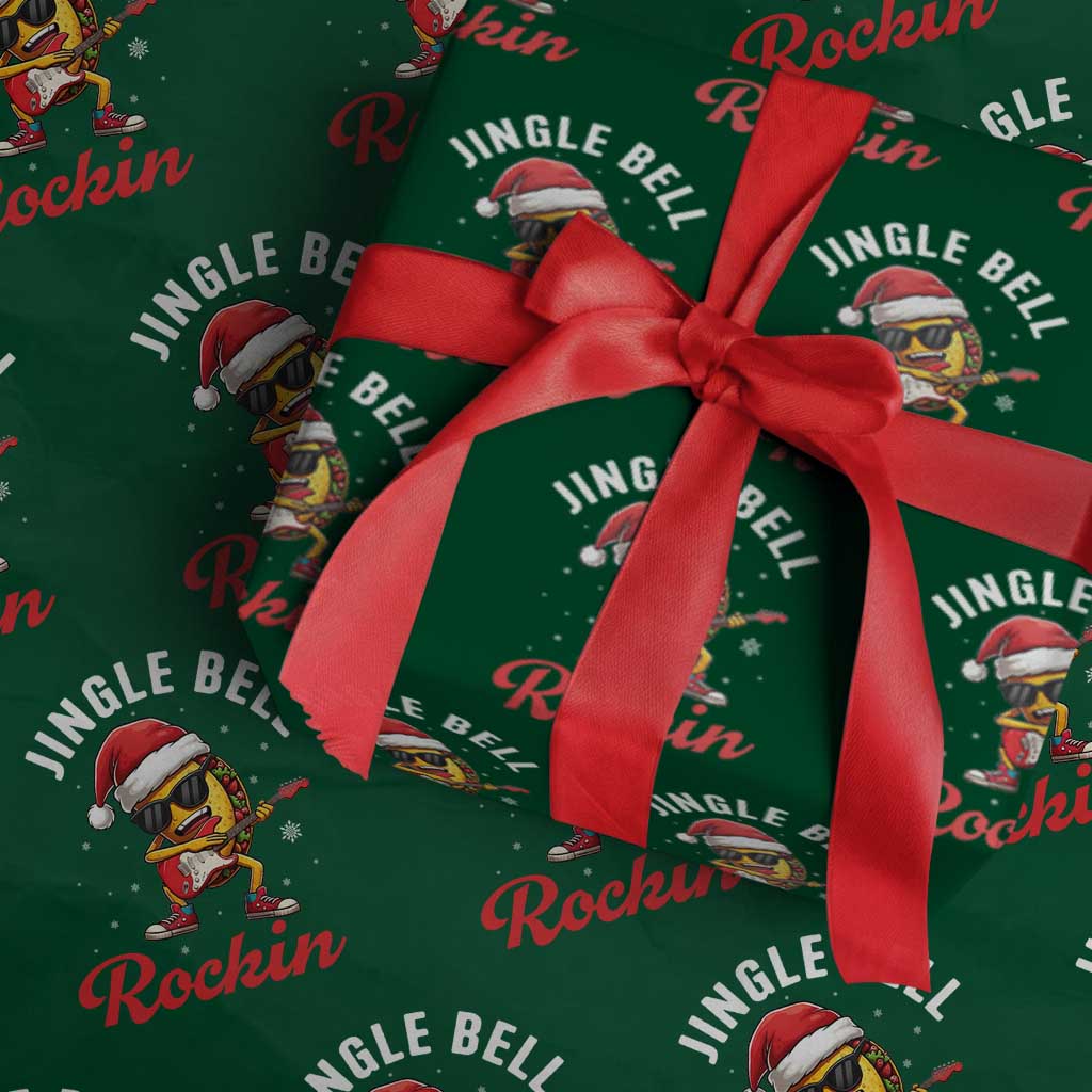 Funny Taco Christmas Wrapping Paper Roll Jingle Bell Rockin TS14 Green Print Your Wear