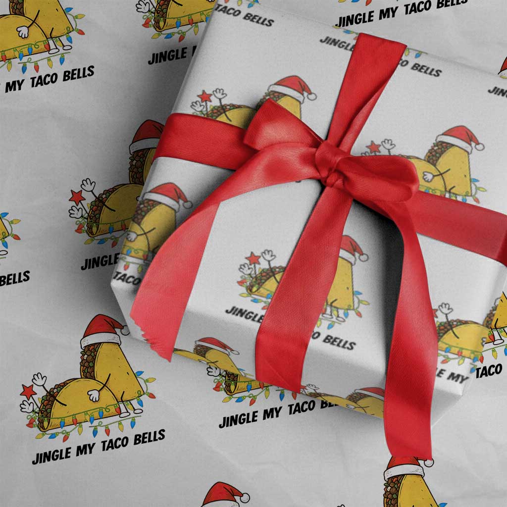 Funny Taco Christmas Wrapping Paper Roll Jingle My Taco Bells TS14 White Print Your Wear