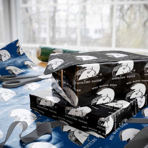Funny Taco Joke Adult Humor Gift Wrapping Paper Roll Who Wants Fucking Tacos TS12 Black Print Your Wear