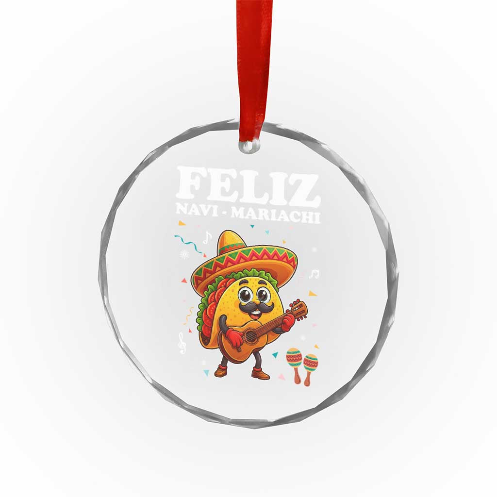 Funny Taco Mexican Christmas Crystal Glass Ornament Feliz Navi Mariachi TS14 Print Your Wear