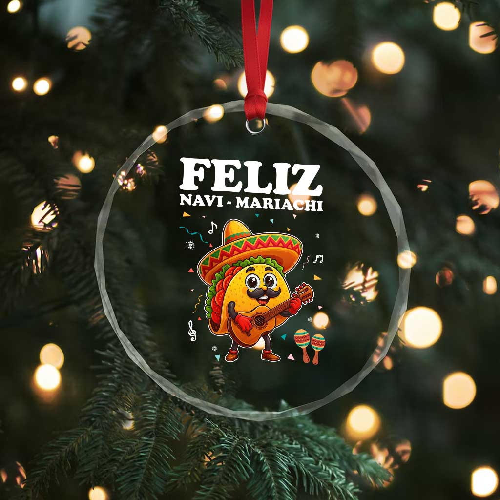 Funny Taco Mexican Christmas Crystal Glass Ornament Feliz Navi Mariachi TS14 Print Your Wear