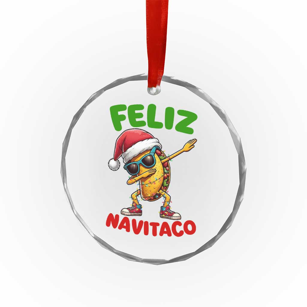 Funny Taco Mexican Christmas Crystal Glass Ornament Feliz Navitaco TS14 Print Your Wear