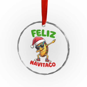 Funny Taco Mexican Christmas Crystal Glass Ornament Feliz Navitaco TS14 Print Your Wear
