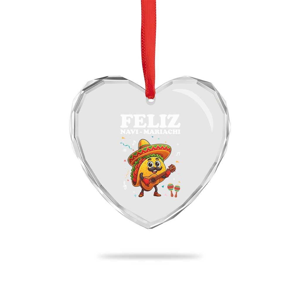 Funny Taco Mexican Christmas Heart Crystal Glass Ornament Feliz Navi Mariachi TS14 Print Your Wear
