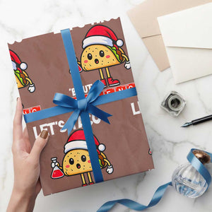 Funny Taco Mexican Xmas Wrapping Paper Roll Let Us Taco About Science TS14 Mocha Print Your Wear