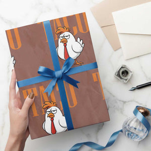 Funny Taco Political Activism Wrapping Paper Roll Trump Always Chickens Out TS12 Mocha Print Your Wear