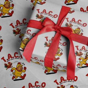 Funny TACO Running Chicken Wrapping Paper Roll Trump Always Chickens Out Hilarious Political TS02 White Print Your Wear