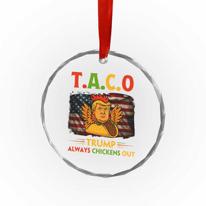 Funny TACO Trump Always Chickens Out Crystal Glass Ornament American Flag Political Parody TS02 Print Your Wear