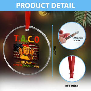 Funny TACO Trump Always Chickens Out Crystal Glass Ornament American Flag Political Parody TS02 Print Your Wear
