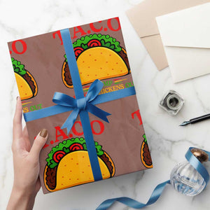 Funny TACO Trump Always Chickens Out Wrapping Paper Roll Funny Political Satire Tacos Lover TS02 Mocha Print Your Wear