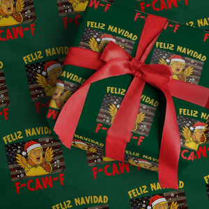 Funny Taco Trump F-Caw-F Christmas Wrapping Paper Roll Feliz Navidad - Print Your Wear