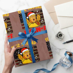 Funny Taco Trump F-Caw-F Christmas Wrapping Paper Roll Feliz Navidad - Print Your Wear