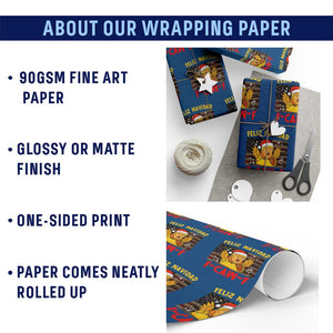 Funny Taco Trump F-Caw-F Christmas Wrapping Paper Roll Feliz Navidad - Print Your Wear