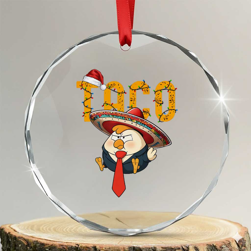 Funny Taco Trump Mexican Christmas Crystal Glass Ornament TS14 Transparent Glass 3'' Circle Print Your Wear