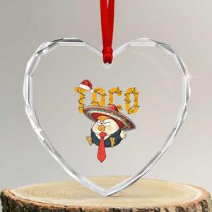Funny Taco Trump Mexican Christmas Heart Crystal Glass Ornament TS14 Transparent Glass 3'' Heart Print Your Wear