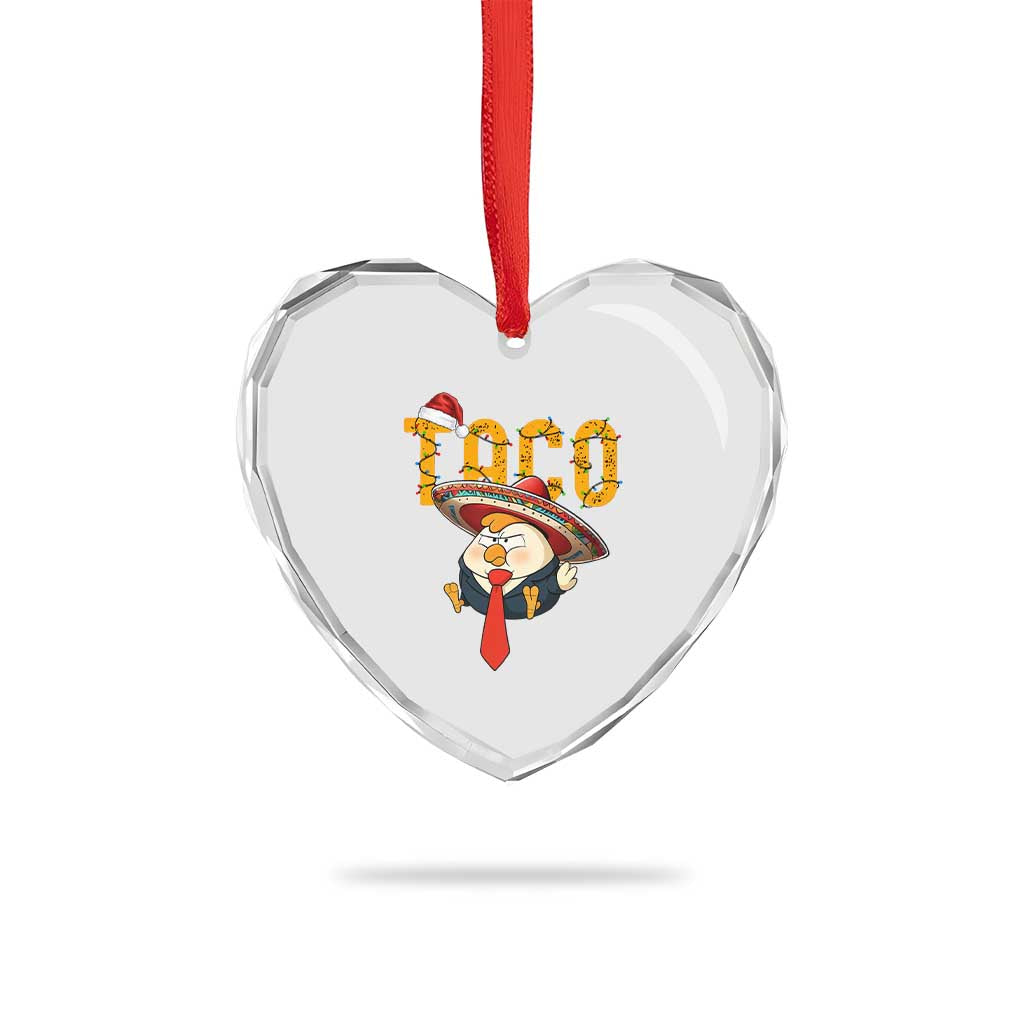 Funny Taco Trump Mexican Christmas Heart Crystal Glass Ornament TS14 Print Your Wear