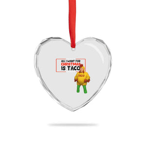 Funny Taco Trump Mexican Heart Crystal Glass Ornament All I Want For Christmas Is Taco TS14 Print Your Wear