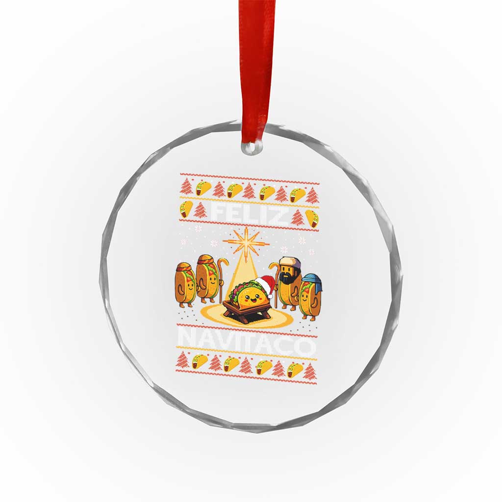 Funny Tacos Christmas Nativity Scene Crystal Glass Ornament Feliz Navitaco Mexican Food TS11 Print Your Wear