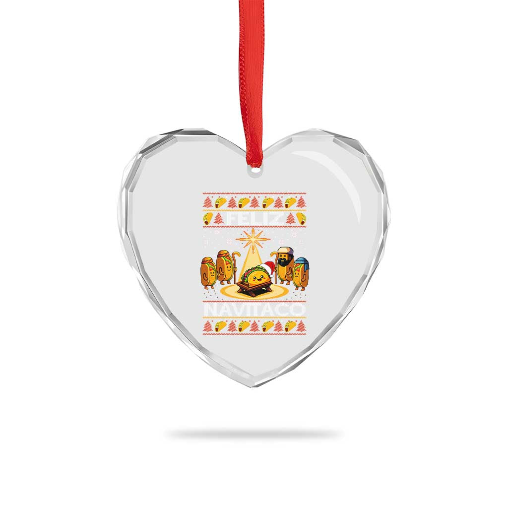 Funny Tacos Christmas Nativity Scene Heart Crystal Glass Ornament Feliz Navitaco Mexican Food TS11 Print Your Wear