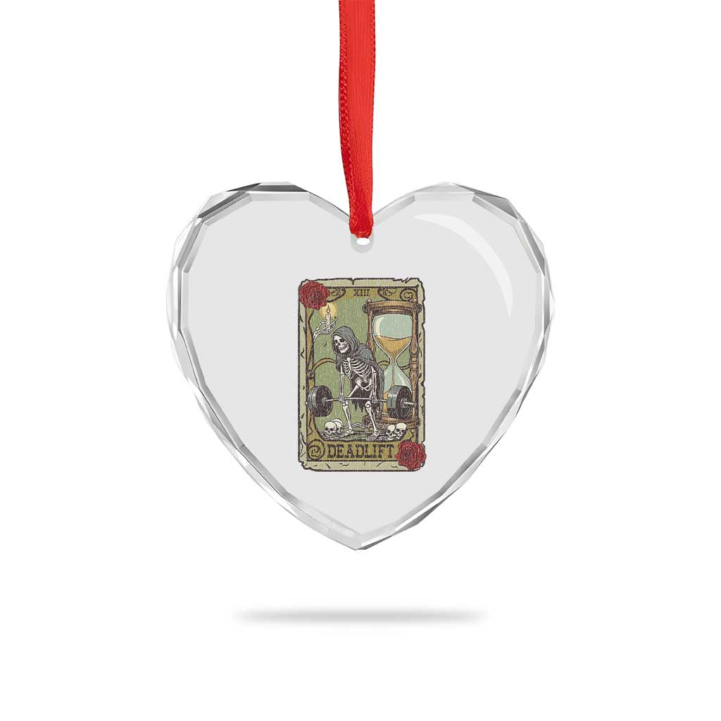 Funny Tarot Card Deadlifts Gym Workout Skeleton Heart Crystal Glass Ornament TS11 Print Your Wear