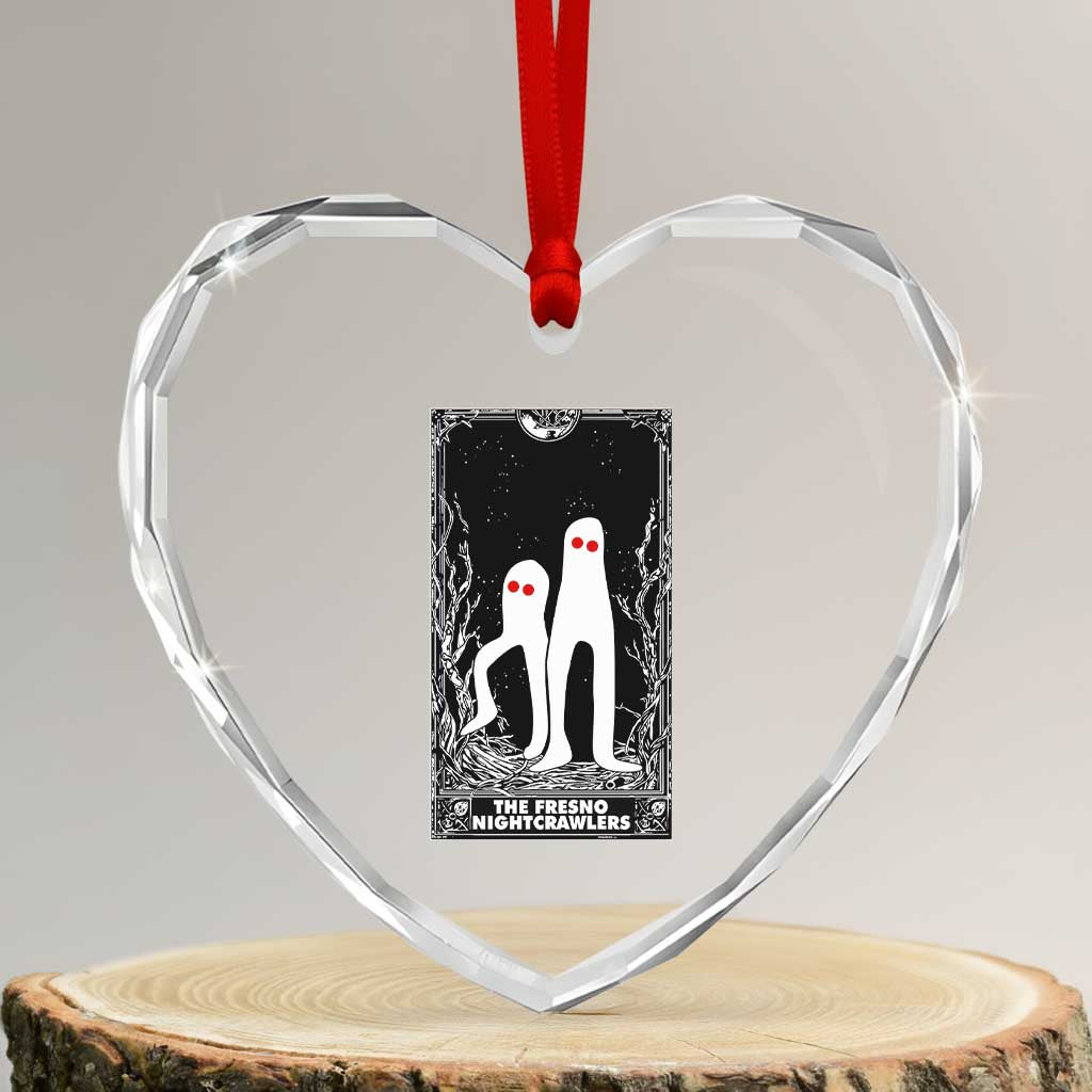 Funny Tarot Card Graphic Fresno Nightcrawlers Lover Heart Crystal Glass Ornament Cryptid Gift TS12 Transparent Glass 3'' Heart Print Your Wear