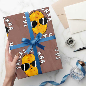 Funny Tater Tot Wrapping Paper Roll Taters Gonna Tate Tots Meme Potato Made Foodie Lover TS02 Mocha Print Your Wear