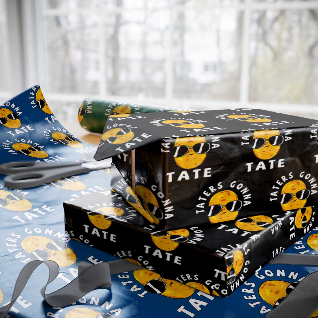 Funny Tater Tot Wrapping Paper Roll Taters Gonna Tate Tots Meme Potato Made Foodie Lover TS02 Black Print Your Wear