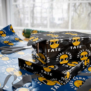 Funny Tater Tot Wrapping Paper Roll Taters Gonna Tate Tots Meme Potato Made Foodie Lover TS02 Black Print Your Wear