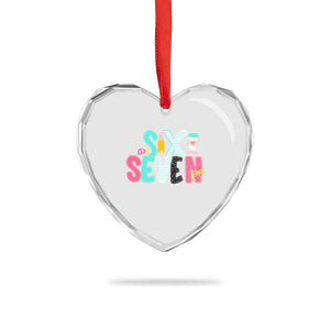 Funny Teacher Six Seven Heart Crystal Glass Ornament 6 7 Meme TS10 Print Your Wear