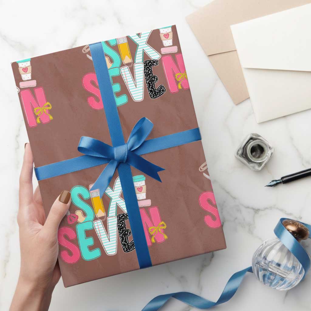 Funny Teacher Six Seven Wrapping Paper Roll 6 7 Meme TS10 Mocha Print Your Wear