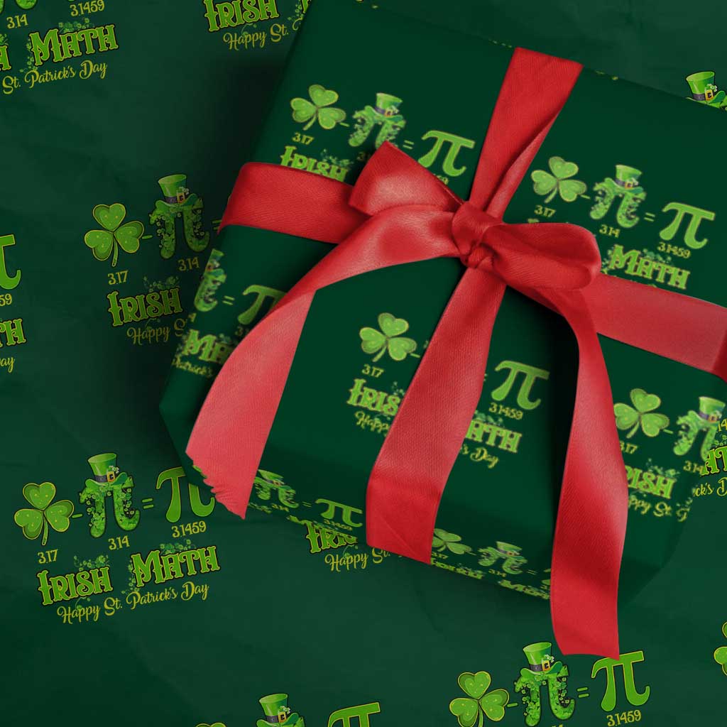 Funny Teacher St Patricks Day Wrapping Paper Roll Irish Math 3.14 Pi Shamrock Teacher Happy Day TS02 Green Print Your Wear