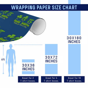 Funny Teacher St Patricks Day Wrapping Paper Roll Irish Math 3.14 Pi Shamrock Teacher Happy Day TS02 Print Your Wear