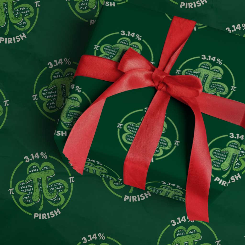 Funny Teacher St Patricks Day Wrapping Paper Roll Pi Day 3.14 Irish Funny Pirish Math Number Pi TS02 Green Print Your Wear