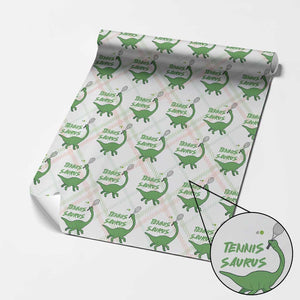 Funny Tennis Dinosaur Tennis Lover Wrapping Paper Roll Gift For Tennis Fans TS12 Christmas Plaid Print Your Wear