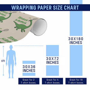 Funny Tennis Dinosaur Tennis Lover Wrapping Paper Roll Gift For Tennis Fans TS12 Print Your Wear