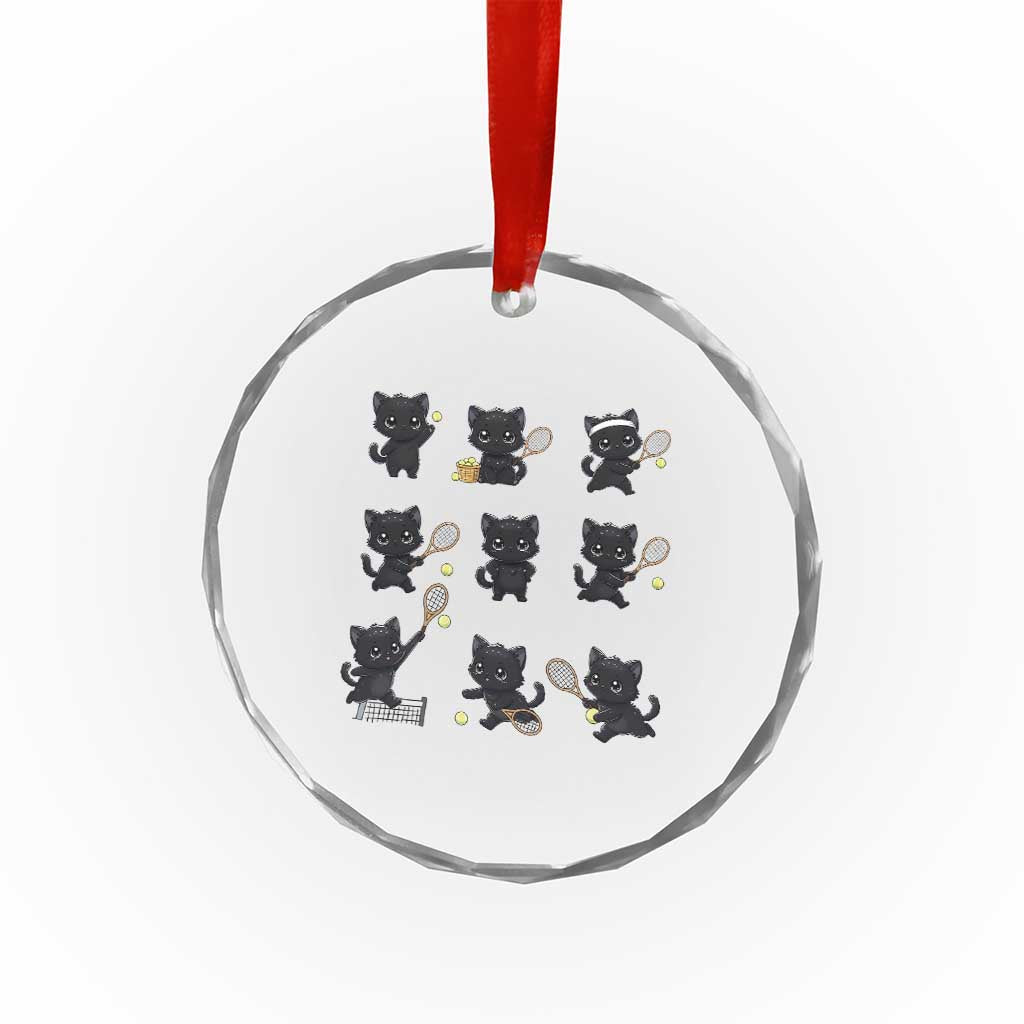 Funny Tennis Game Day Cat Crystal Glass Ornament Tennis Player Gift TS12 Print Your Wear