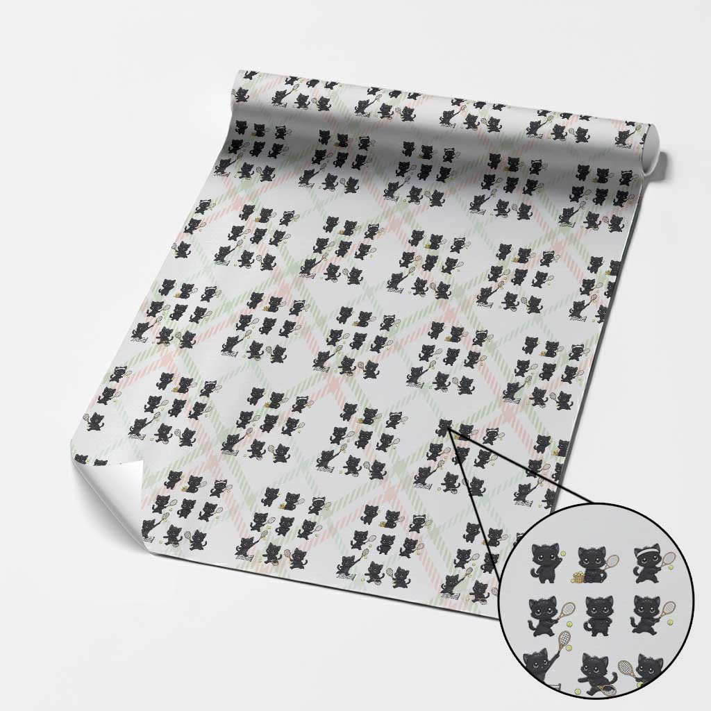 Funny Tennis Game Day Cat Wrapping Paper Roll Tennis Player Gift TS12 Christmas Plaid Print Your Wear