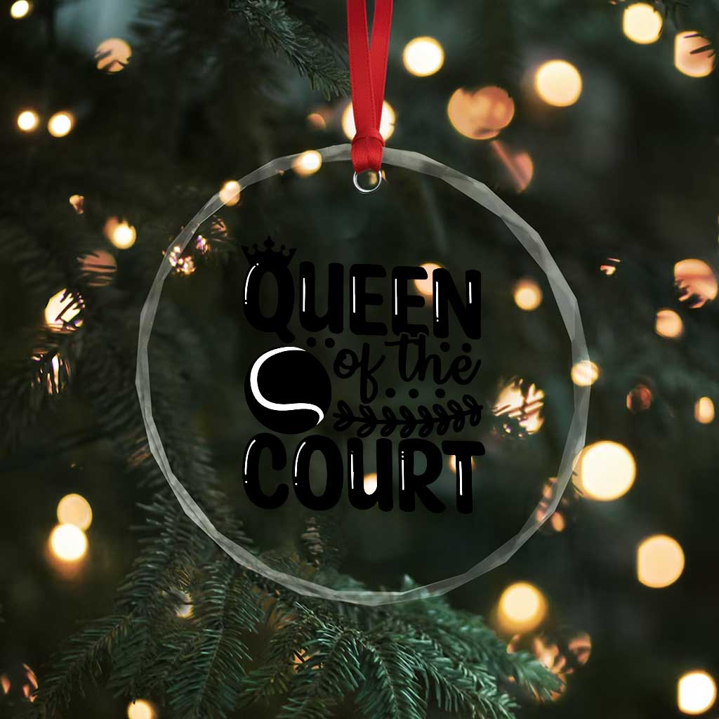 Funny Tennis Lover Gift Crystal Glass Ornament Queen Of The Court TS12 Print Your Wear