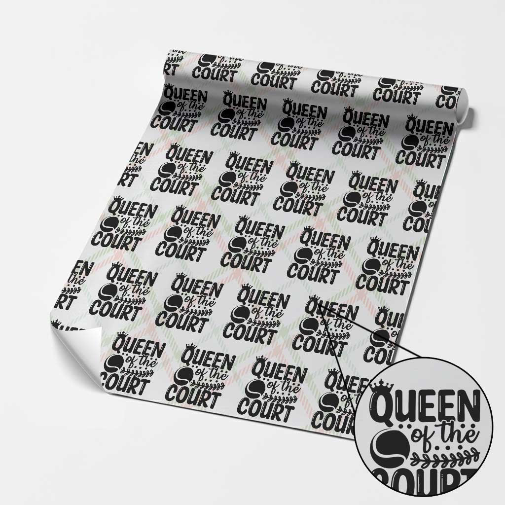 Funny Tennis Lover Gift Wrapping Paper Roll Queen Of The Court TS12 Christmas Plaid Print Your Wear