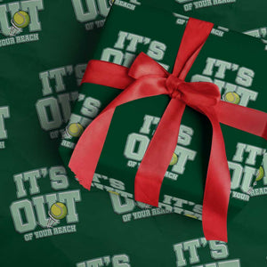Funny Tennis Player Gift Wrapping Paper Roll It Is Out Of Your Reach TS12 Green Print Your Wear