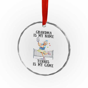Funny Tennis Quote Crystal Glass Ornament Grandma Is My Name Tennis Is My Game TS12 Print Your Wear