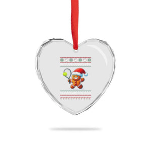 Funny Tennis Ugly Christmas Gingerbread Player Gift Heart Crystal Glass Ornament Deck The Courts With Serves And Volleys TS12 Print Your Wear