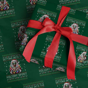 Funny Terrifier Christmas Santa Wrapping Paper Roll Getting Into The Holiday Spirit Horror Movie TS11 Green Print Your Wear
