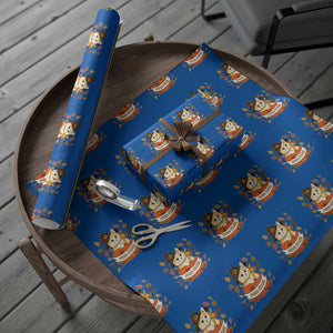 Funny Thanksgiving Cat Lover Wrapping Paper Roll Purritans Pilgrim Puritans Hat TS11 Blue Print Your Wear