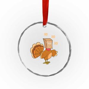 Funny Thanksgiving Christmas Triple Ho Santa Turkey Crystal Glass Ornament TS11 Print Your Wear