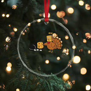 Funny Thanksgiving Crystal Glass Ornament Turkey Fake Cat Meow TS14 Print Your Wear