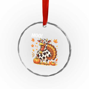 Funny Thanksgiving Crystal Glass Ornament Turkey Moo TS14 Print Your Wear