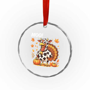 Funny Thanksgiving Crystal Glass Ornament Turkey Moo TS14 Print Your Wear