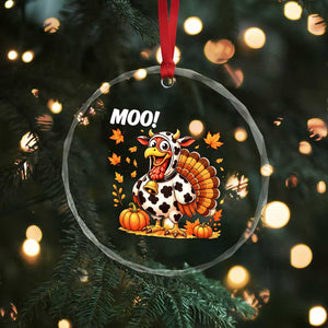 Funny Thanksgiving Crystal Glass Ornament Turkey Moo TS14 Print Your Wear